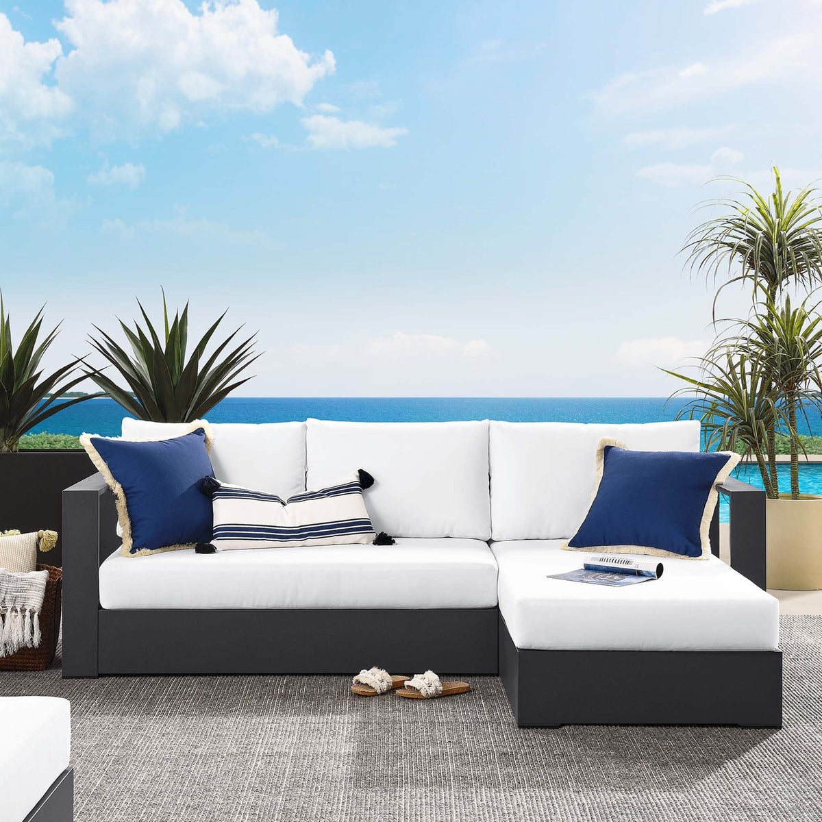 Tahoe 2-Piece Outdoor Aluminum Chaise Sectional Sofa, photo 6 of 21