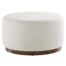 Tilden Large 29" Round Boucle Upholstered Ottoman by HouseOfZazla