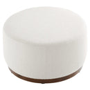 Tilden Large 29" Round Boucle Upholstered Ottoman by HouseOfZazla