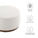 Tilden Large 29" Round Boucle Upholstered Ottoman by HouseOfZazla