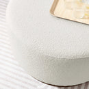 Tilden Large 29" Round Boucle Upholstered Ottoman by HouseOfZazla