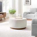 Tilden Large 29" Round Boucle Upholstered Ottoman by HouseOfZazla