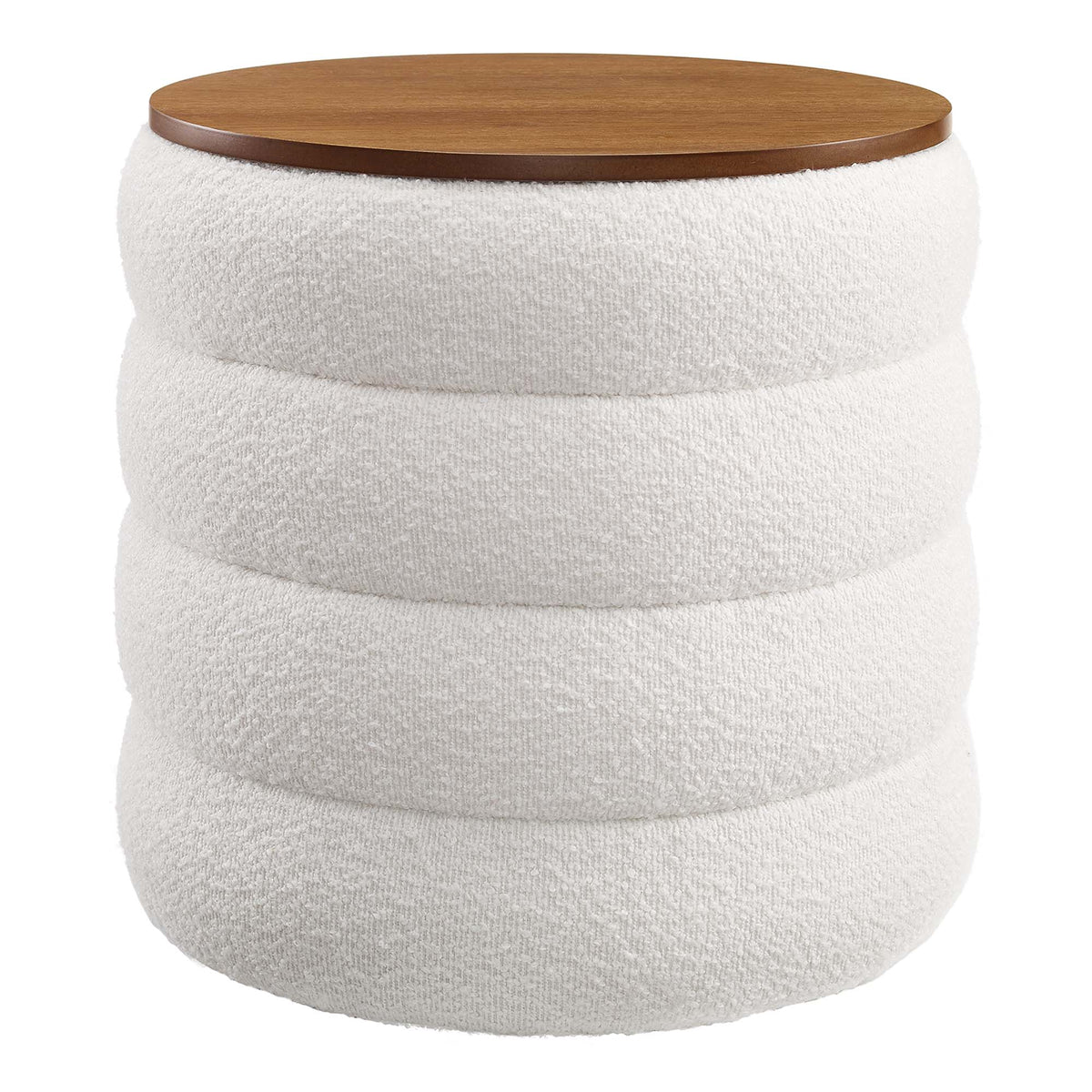 Mezzo Round Boucle Fabric Storage Ottoman by Modway, photo 14 of 14