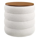 Mezzo Round Boucle Fabric Storage Ottoman by Modway by HouseOfZazla