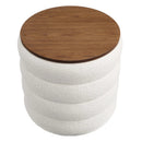 Mezzo Round Boucle Fabric Storage Ottoman by Modway by HouseOfZazla