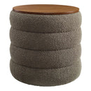 Mezzo Round Boucle Fabric Storage Ottoman by Modway by HouseOfZazla
