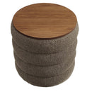 Mezzo Round Boucle Fabric Storage Ottoman by Modway by HouseOfZazla