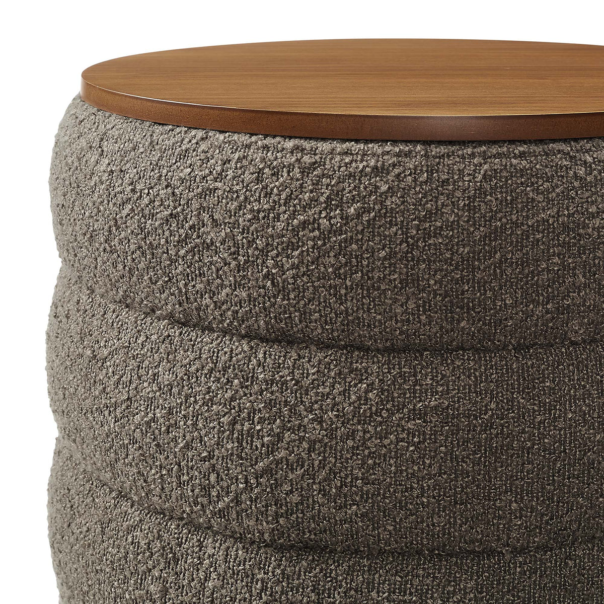 Mezzo Round Boucle Fabric Storage Ottoman by Modway, photo 6 of 14