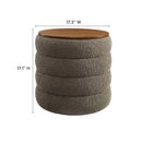 Mezzo Round Boucle Fabric Storage Ottoman by Modway by HouseOfZazla
