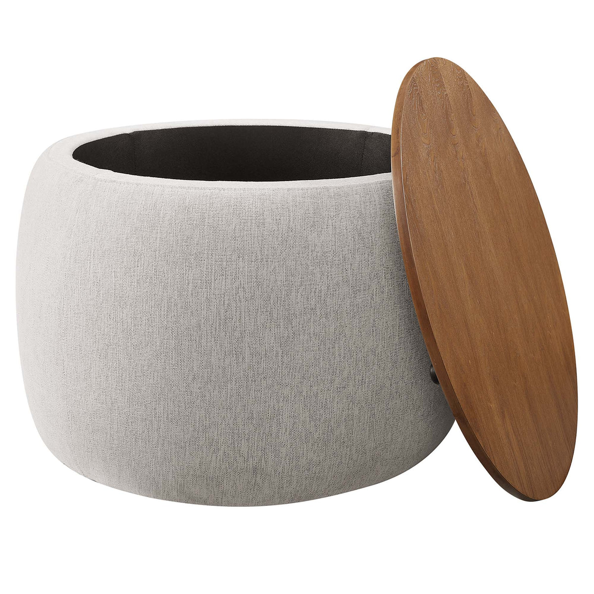 Perla Woven Heathered Fabric Upholstered Storage Ottoman by Modway, photo 11 of 14