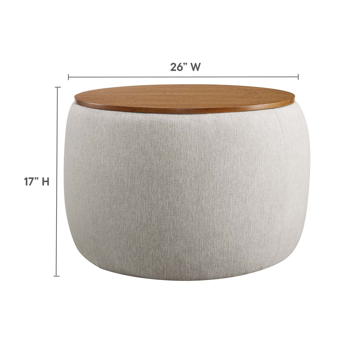 Perla Woven Heathered Fabric Upholstered Storage Ottoman by Modway, photo 12 of 14