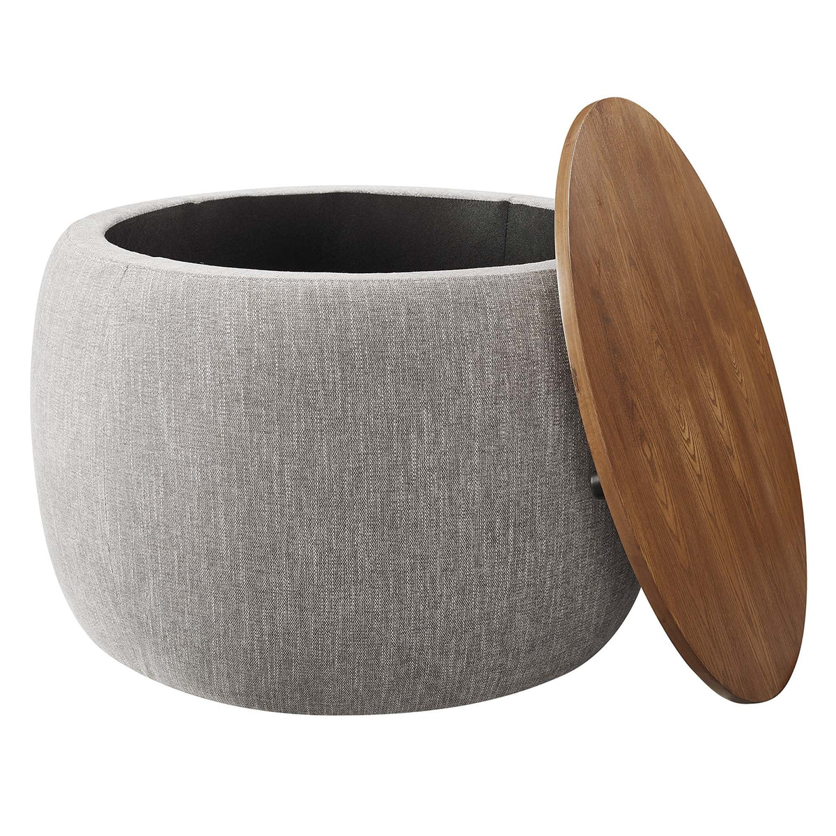 Perla Woven Heathered Fabric Upholstered Storage Ottoman by Modway, photo 4 of 14
