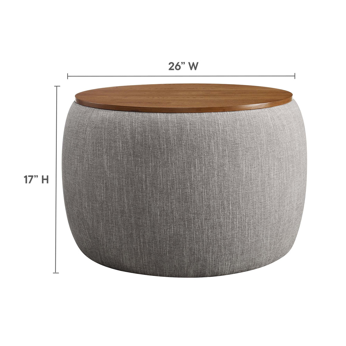 Perla Woven Heathered Fabric Upholstered Storage Ottoman by Modway, photo 3 of 14