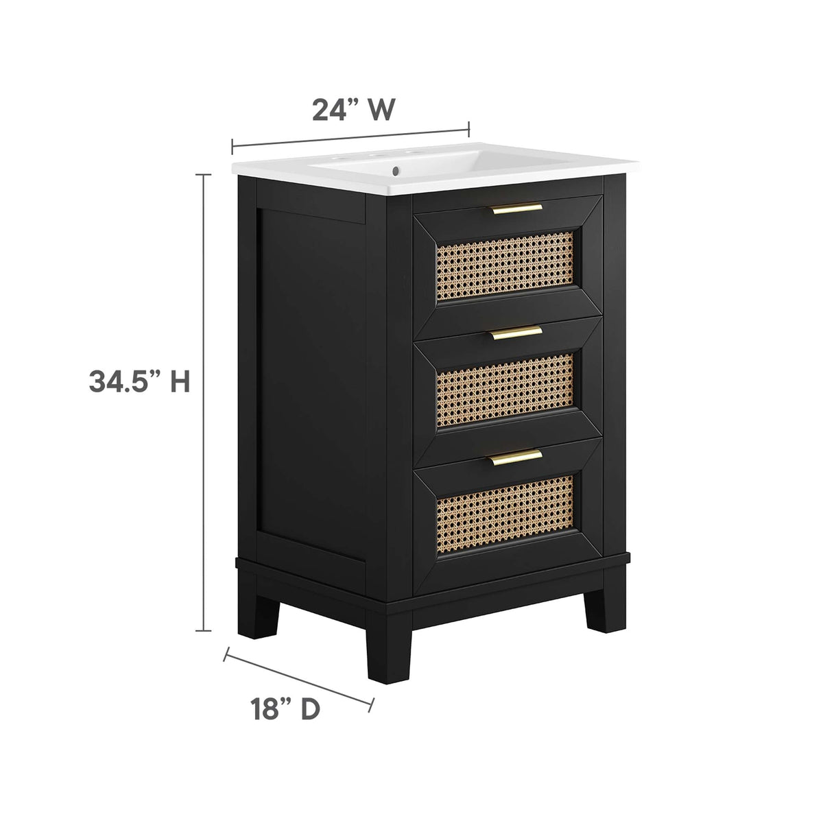 Dixie 24" Solid Wood Bathroom Vanity by Modway, photo 3 of 7