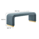 Koda Performance Velvet Waterfall Long Bench by Modway by HouseOfZazla