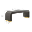 Koda Performance Velvet Waterfall Long Bench by Modway by HouseOfZazla