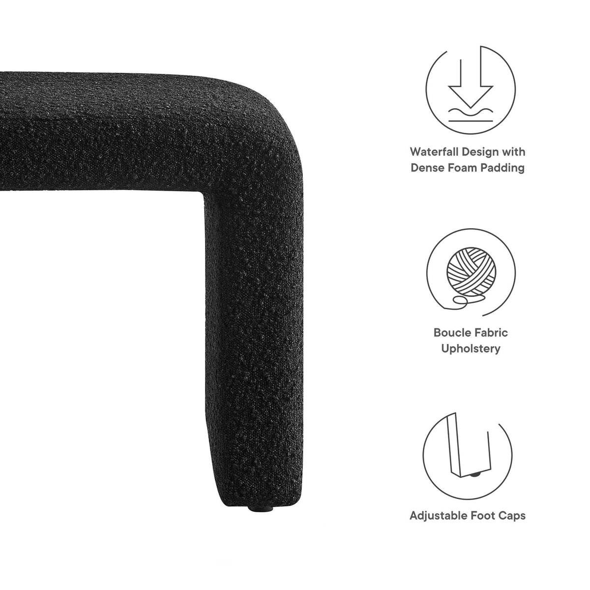 Simba Boucle Fabric Waterfall Stool by Modway, photo 13 of 14