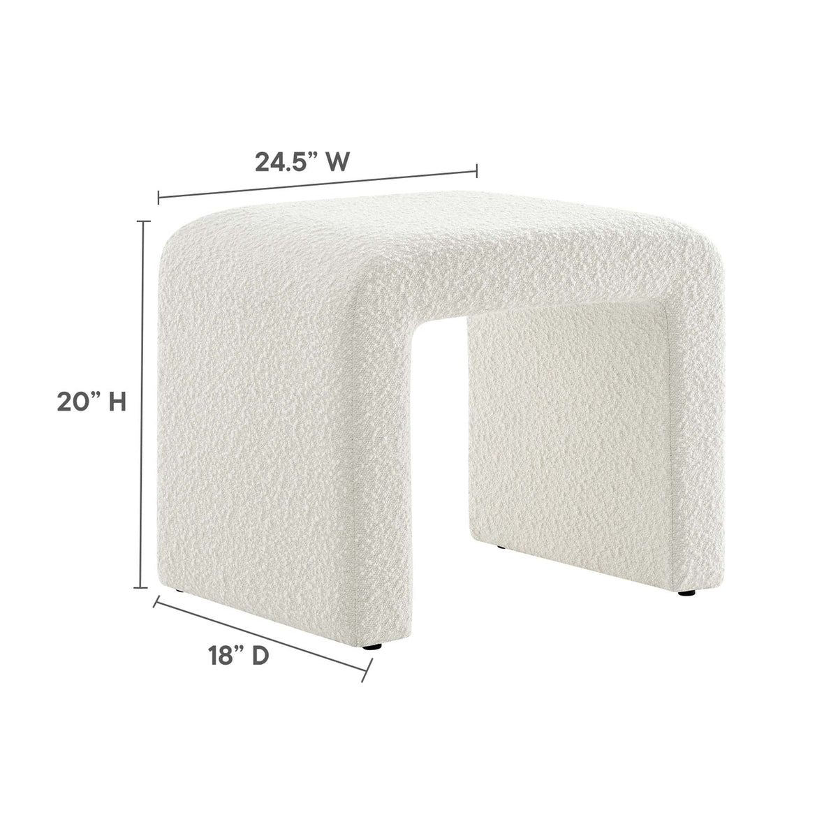 Simba Boucle Fabric Waterfall Stool by Modway, photo 3 of 14