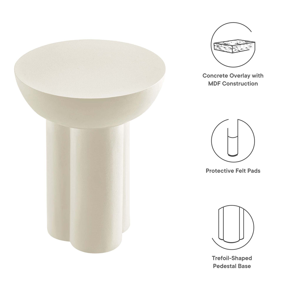Caspian Round Concrete Side Table by Modway, photo 2 of 14
