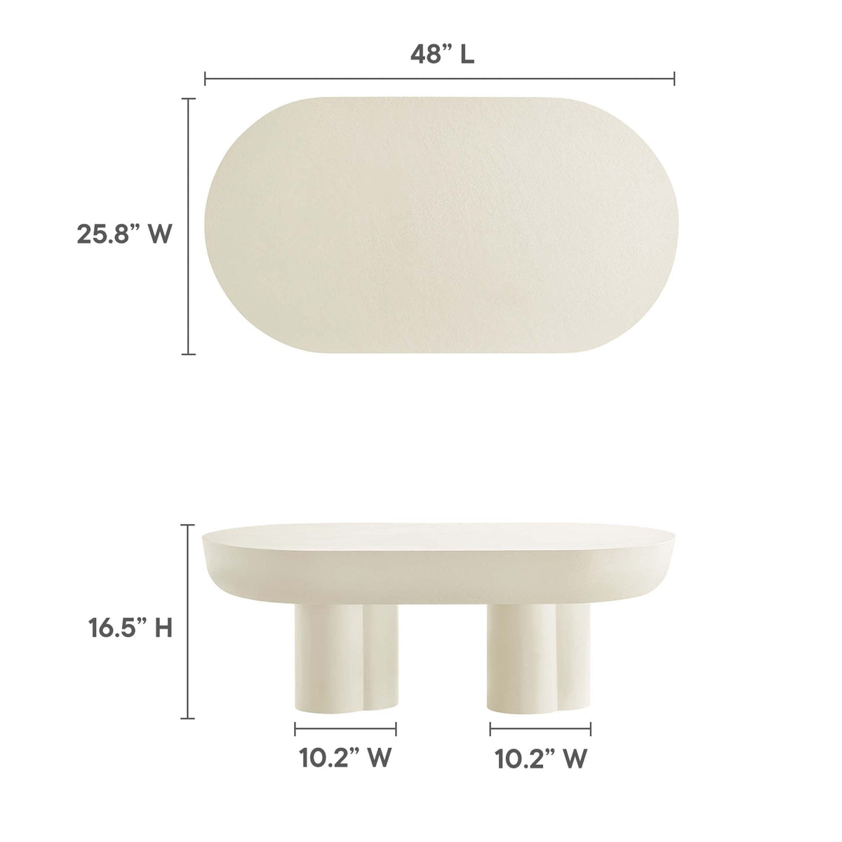 Caspian Oval Concrete Coffee Table by Modway, photo 3 of 14