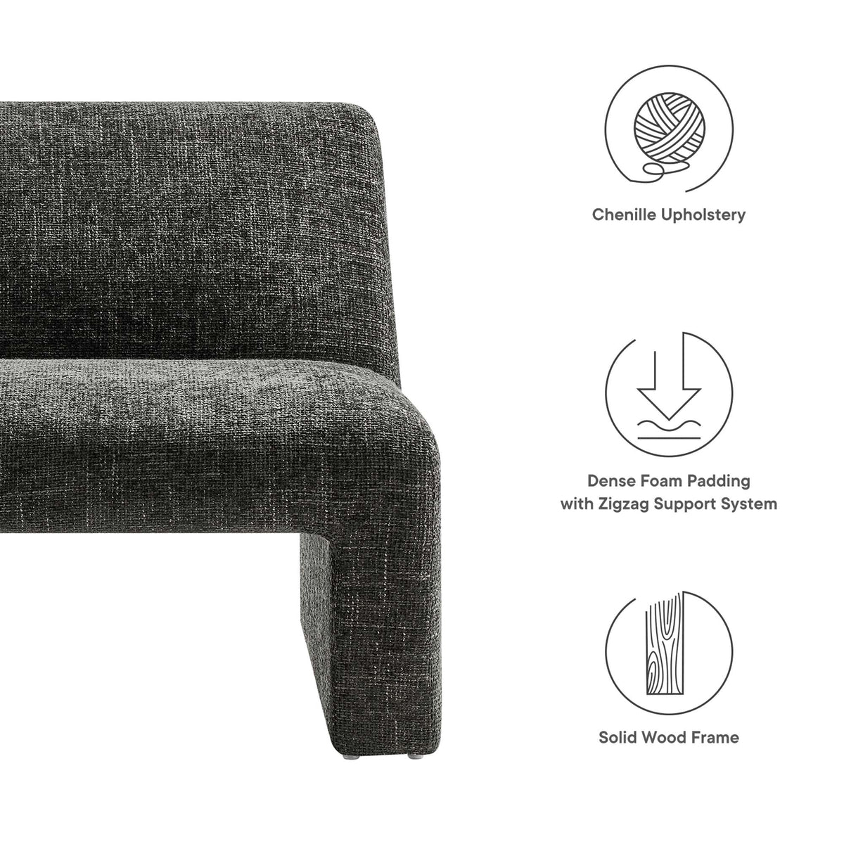 Amita Chenille Upholstered Accent Chair by Modway, photo 13 of 14