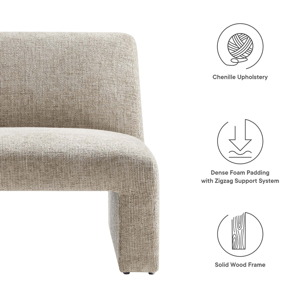 Amita Chenille Upholstered Accent Chair by Modway, photo 2 of 14