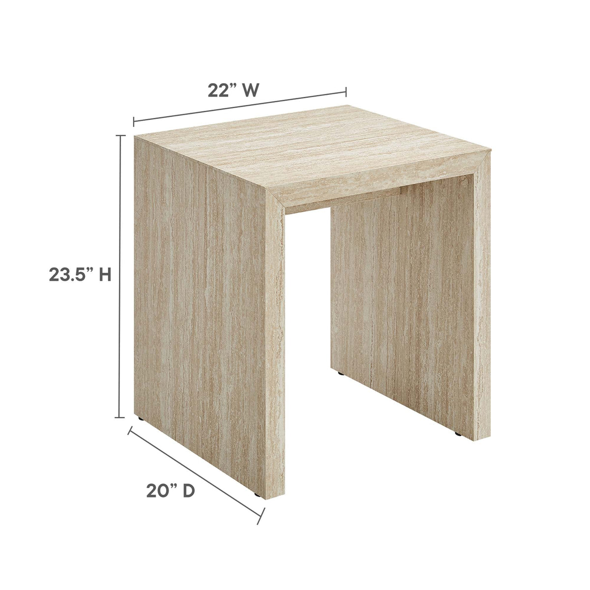 Mirella Faux Travertine Side Table by Modway, photo 4 of 7