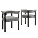 Imogen Fabric Upholstered Barrel Dining Chairs Set of 2 by HouseOfZazla