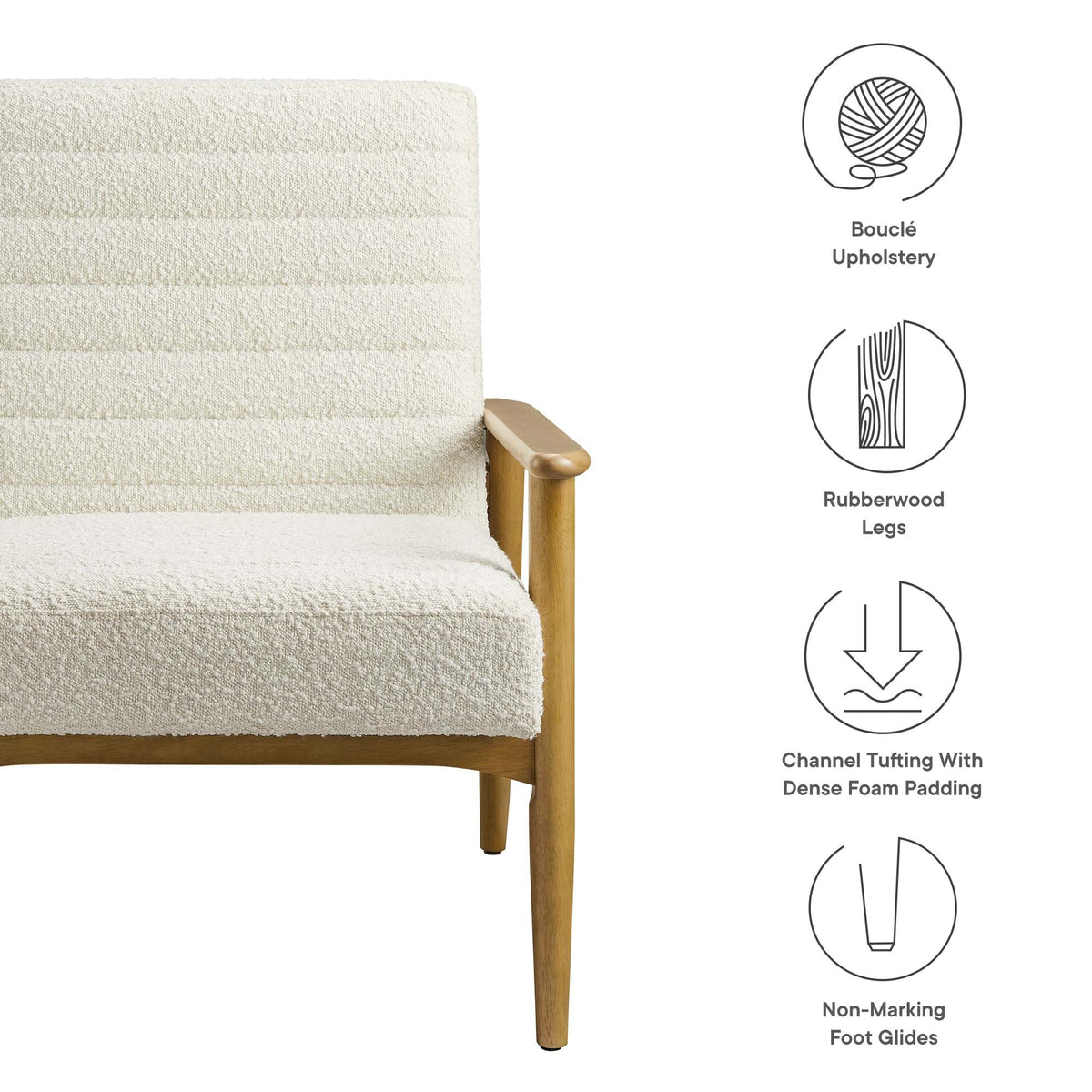 Jensen Boucle Fabric Accent Chair by Modway, photo 13 of 14