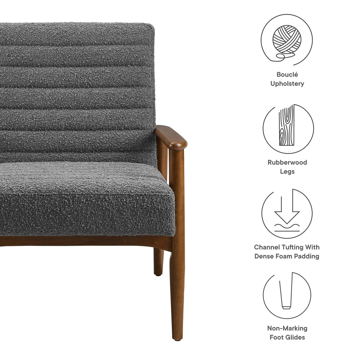 Jensen Boucle Fabric Accent Chair by Modway, photo 2 of 14