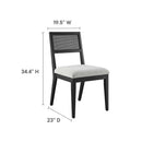 Nimba Faux Rattan Fabric Dining Chairs Set of 2 by Modway by HouseOfZazla