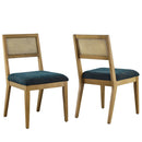 Nimba Faux Rattan Fabric Dining Chairs Set of 2 by Modway by HouseOfZazla