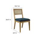 Nimba Faux Rattan Fabric Dining Chairs Set of 2 by Modway by HouseOfZazla