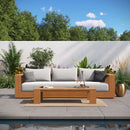Tahoe 2-Piece Outdoor Patio Acacia Wood Sofa and Coffee Table Set by Modway by HouseOfZazla