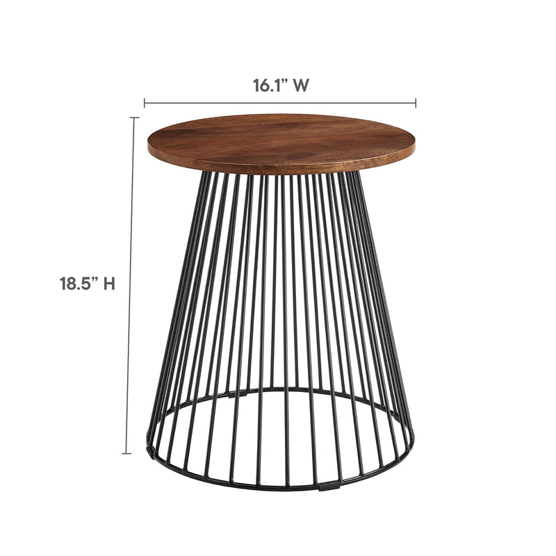 Valeo Round Wood and Metal Side Table by Modway, photo 3 of 7