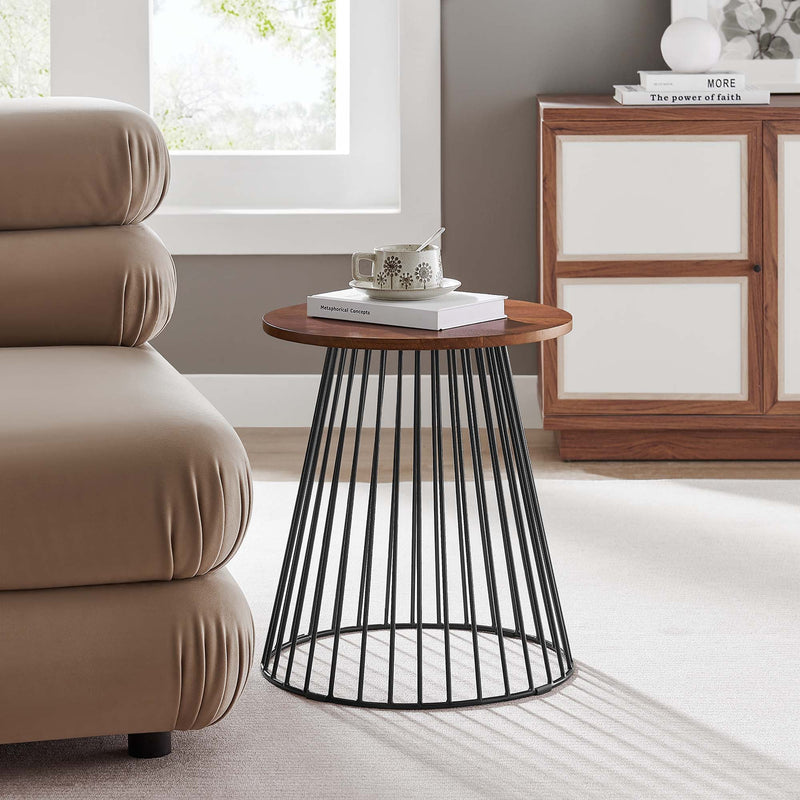 Valeo Round Wood and Metal Side Table by Modway, photo 7 of 7