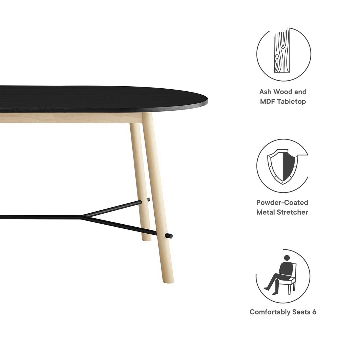 Infuse 71" Wood Grain Dining Table by Modway, photo 2 of 7