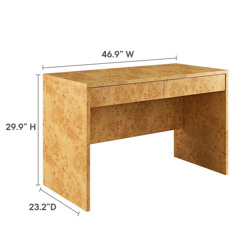 Hudson 2-Drawer Burl Wood Desk by Modway, photo 2 of 7