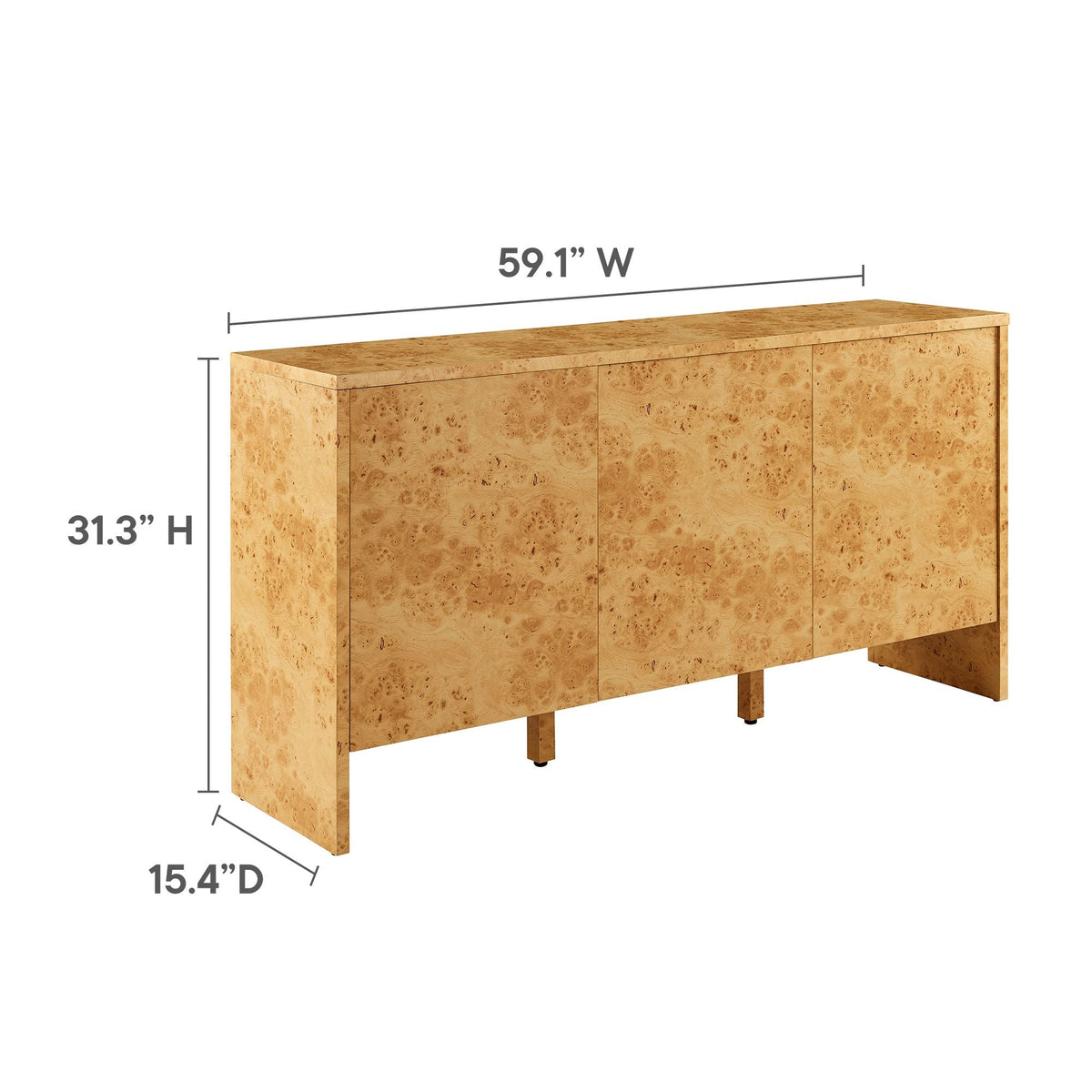 Hudson 60" Burl Wood Sideboard by Modway, photo 2 of 7