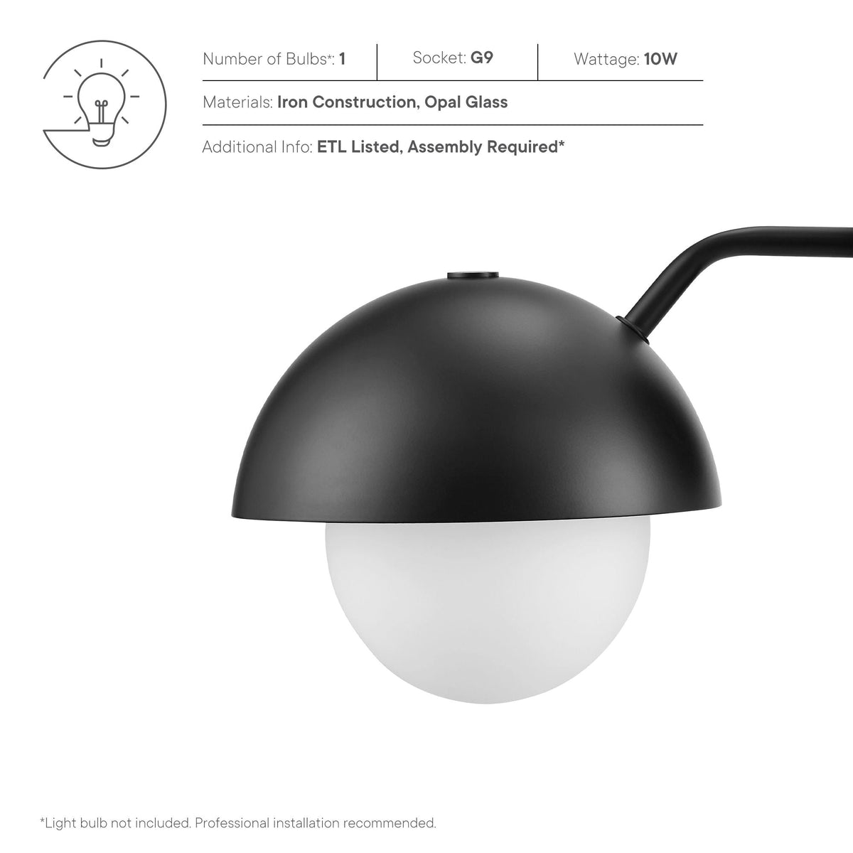 Eclipse Globe Wall Sconce by Modway, photo 11 of 14