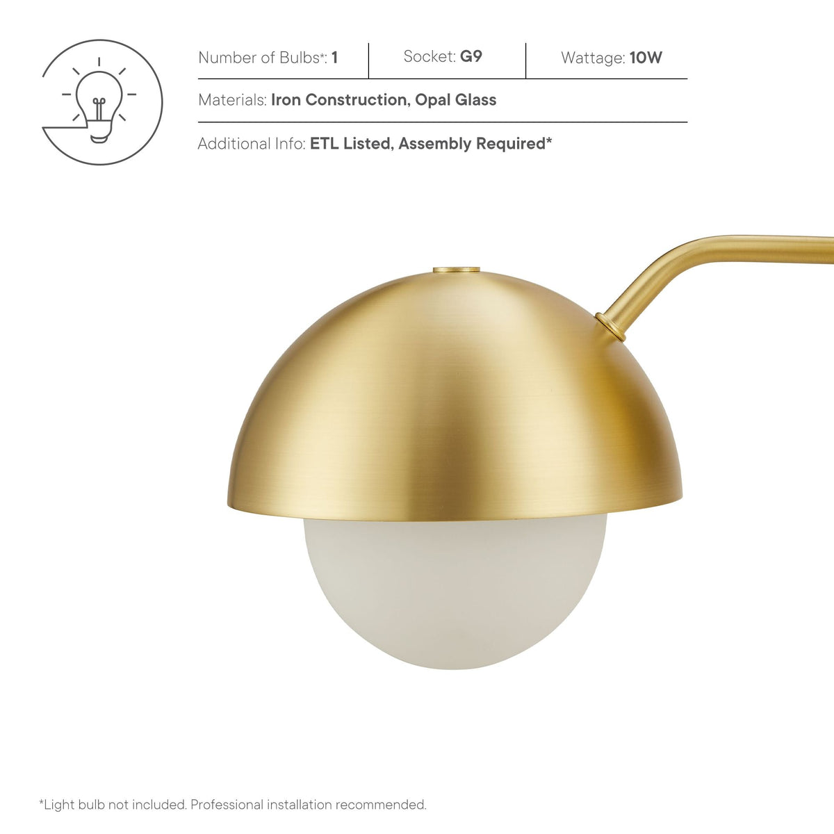 Eclipse Globe Wall Sconce by Modway, photo 4 of 14