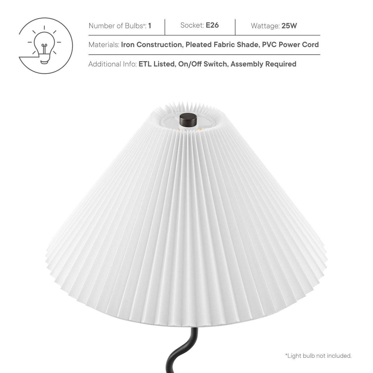 Wave Squiggle Floor Lamp by Modway, photo 3 of 7
