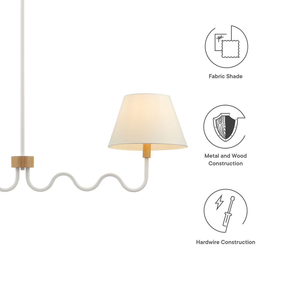 Sunlit Squiggle 2-Arm Pendant Light by Modway, photo 11 of 14