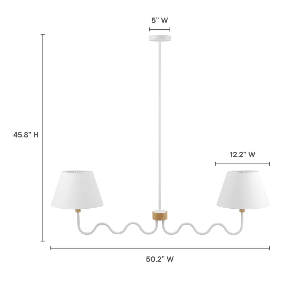 Sunlit Squiggle 2-Arm Pendant Light by Modway, photo 13 of 14