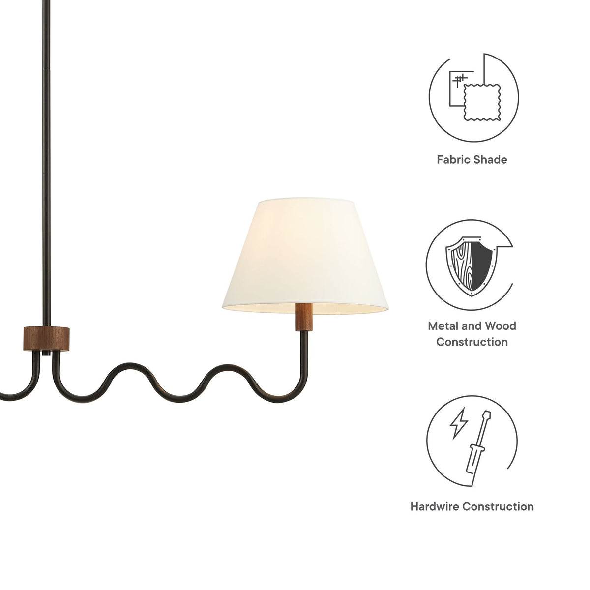 Sunlit Squiggle 2-Arm Pendant Light by Modway, photo 4 of 14