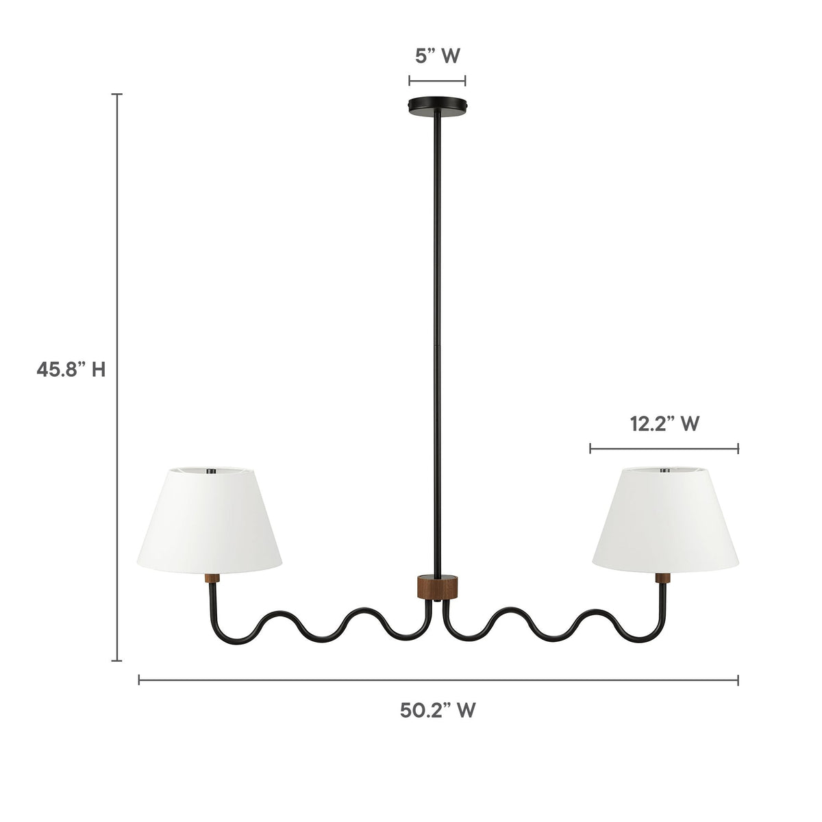 Sunlit Squiggle 2-Arm Pendant Light by Modway, photo 2 of 14