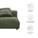 Solace Modular Corduroy Upholstered Armless Chair by HouseOfZazla