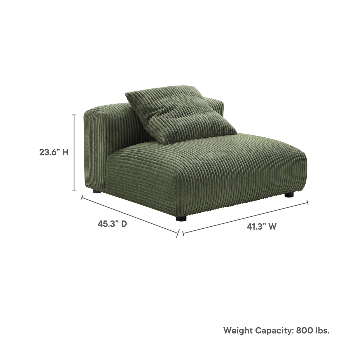 Solace Modular Corduroy Upholstered Armless Chair, photo 2 of 14