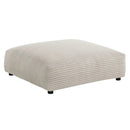 Solace Modular Corduroy Upholstered Armless Loveseat and Ottoman Set by HouseOfZazla