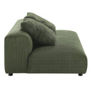Solace Modular Corduroy Upholstered Armless Loveseat and Ottoman Set by HouseOfZazla